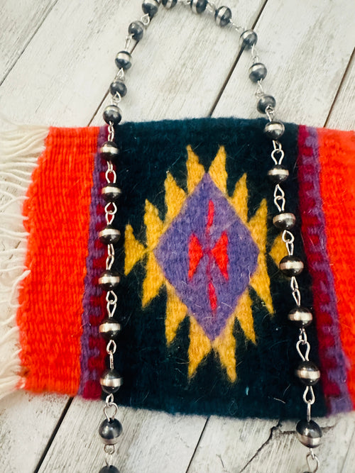 Navajo Sterling Silver Beaded Rosary Style Necklace 8mm 30”