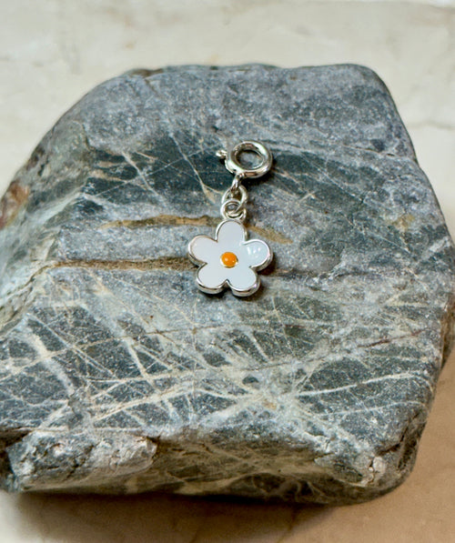 Sterling Silver White Daisy Charm
