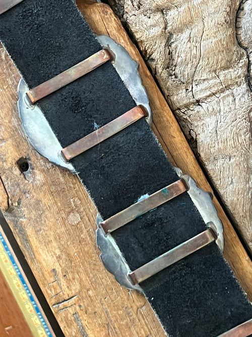 Gorgeous Old Pawn Handcrafted Sterling Silver and Purple Sodalite Concho Belt by Eric & Carol Fierro