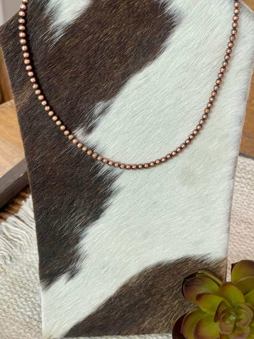 Handmade Copper 14” 4mm Beaded Necklace