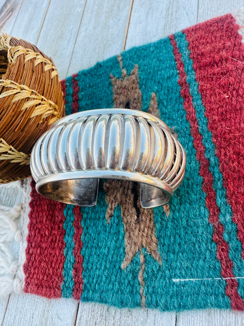 Handcrafted Old Pawn Rolled Sterling Silver Cuff Bracelet