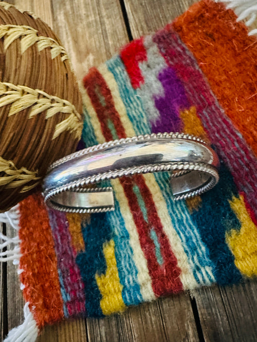 Handcrafted Old Pawn Sterling Silver Cuff Bracelet