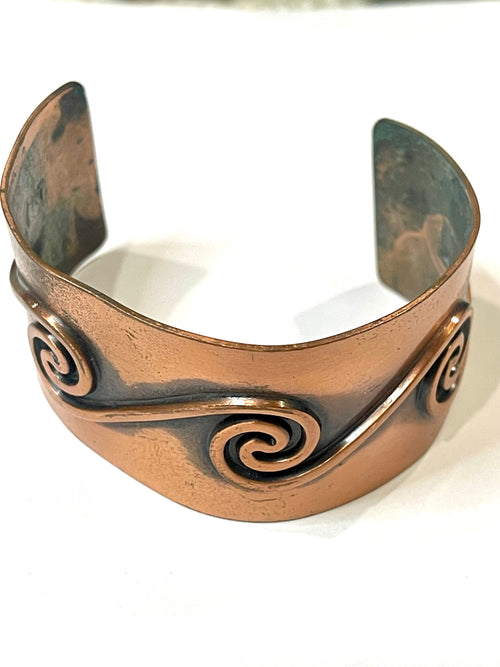 Vintage Handmade Copper Wave Cuff