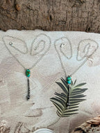 Handmade Sterling Silver Beaded Sonoran Mountain Turquoise Necklace "Signed Nizhoni"