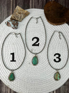 Handmade Sterling Silver Beaded Mantis Turquoise Necklace "Signed Nizhoni"