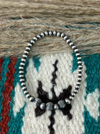 Handmade Sterling Silver Beaded Stretch Bracelet