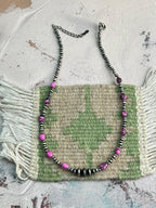 Handmade Sterling Silver Beaded Cherry Blossom Necklace 16” Plus Extender