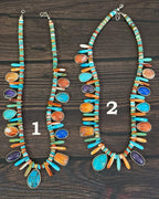 Handmade Sterling Silver Kachina Turquoise Beaded Necklace with Signed Nizhoni