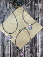 Handmade Sterling Silver Cotton Candy Beaded Necklace "Signed Nizhoni"