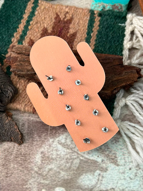 Handmade Sterling Silver Beaded Post Studs Cards 4-12mm