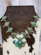 Handmade Sterling Silver Mantis Turquoise Beaded Necklace Signed Nizhoni