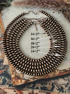 Handmade 10MM Copper Saucer Beaded Necklace