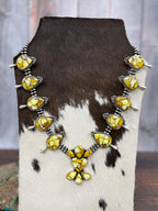 Handmade Sterling Silver Honey Dahlia Necklace with Signed Nizhoni