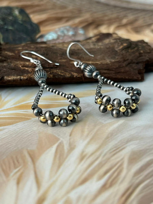 Handmade Sterling Silver Beaded Hook Earrings