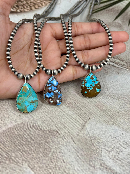 Handmade Sterling Silver Multi Stone Beaded Necklace with Signed Nizhoni (8)