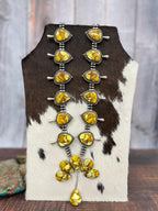 Handmade Sterling Silver Honey Dahlia Necklace with Signed Nizhoni