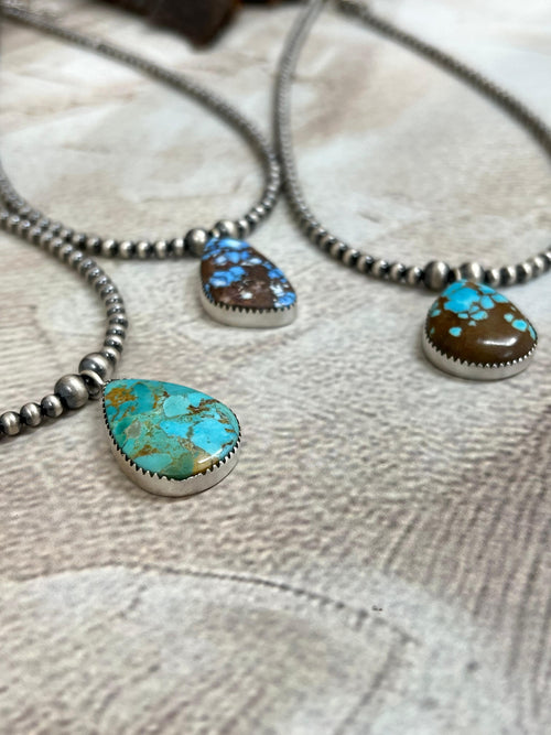 Handmade Sterling Silver Multi Stone Beaded Necklace with Signed Nizhoni (8)