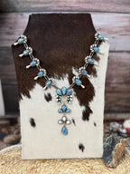 Handmade Sterling Silver Golden Hills with White Collection Beaded Necklace "Signed Nizhoni"