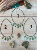 Handmade Sterling Silver Baja Turquoise Collection: Beaded Necklace "Signed Nizhoni"