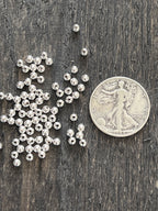 50 Bright Sterling Silver Machine Made Seamless Round Beads, 4mm