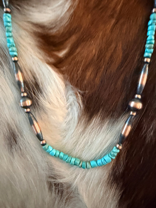 Handcrafted Turquoise & Copper Beaded Necklace
