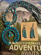 Handmade Sterling Silver Turquoise Beaded Naja Necklace Set By Dan Dodson BLUE