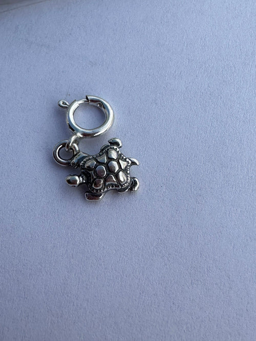 Handcrafted Sterling Silver Roaming Turtle Charm