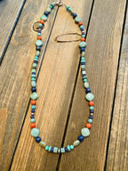 Sterling Silver & Multi Stone Beaded Necklace