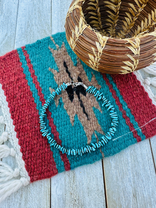 Handcrafted Turquoise & Sterling Silver Beaded Bracelet