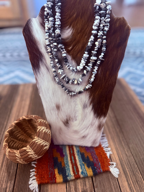 Handcrafted White Buffalo & Sterling Silver Beaded Necklace