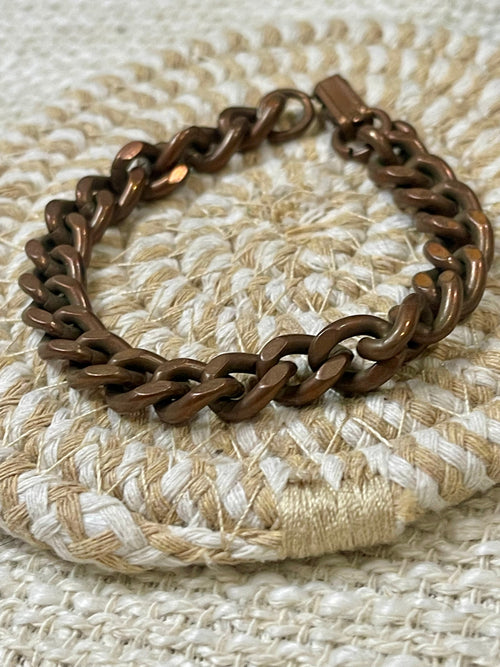 Vintage Handmade Copper Chain Bracelet