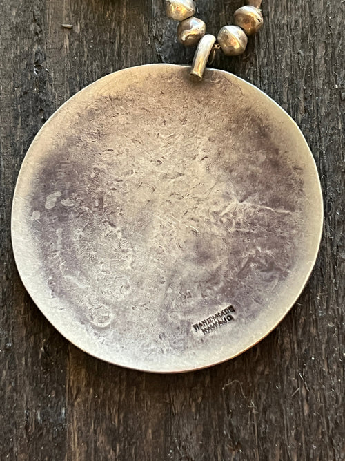 Vintage Navajo Sterling Silver and Turquoise Bead Necklace