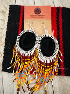 Navajo Beaded Cowboy Hat Dangle Earrings
