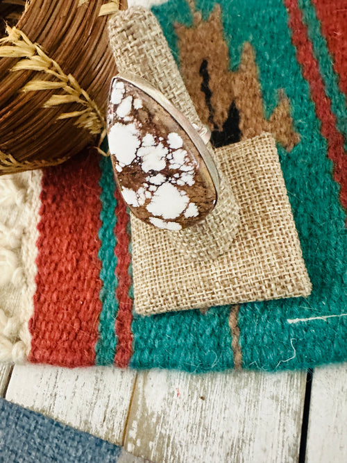 Old Pawn Navajo Sterling Silver & Wild Horse Adjustable Ring