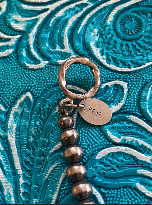 Handcrafted Sterling Silver 4mm Beaded Bracelet 7.5 inch