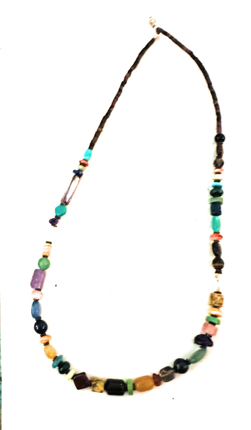 Handcrafted Multi Stone & Sterling Silver Beaded 18” Necklace