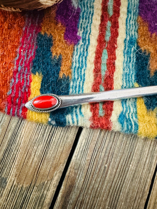Handcrafted Old Pawn Coral & Sterling Silver Letter Opener