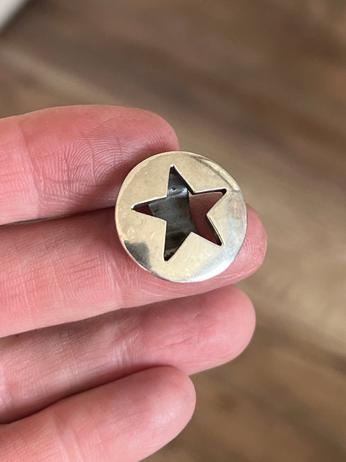 Sterling Silver Concho Slide with Star Cut Out
