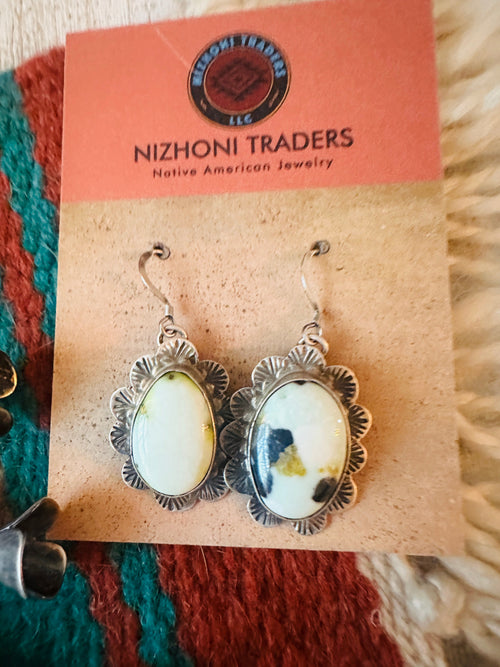 Navajo Palomino Variscite Turquoise & Sterling Silver Squash Blossom Necklace Set by Kee Yazzie Jr.