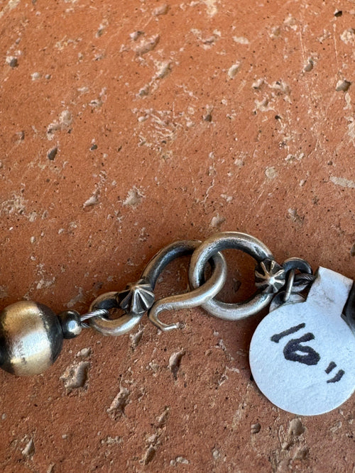 Handcrafted Sterling Silver Pearl & Queen Pink Conch Beaded Necklace 8mm