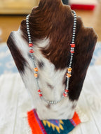 Handcrafted Sterling Silver & Spiny Oyster Beaded 24” Necklaces