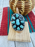 Old Pawn Navajo Sterling Silver & Turquoise Ring Size 6