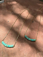 “The Golden Collection” Wild Ocean Handmade Natural Turquoise Beaded 14k Gold Plated Necklace