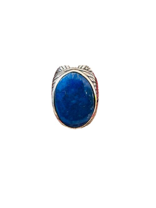 Old Pawn Navajo Sterling Silver & Lapis Men’s Ring Size 12