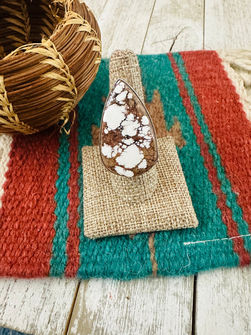 Old Pawn Navajo Sterling Silver & Wild Horse Adjustable Ring