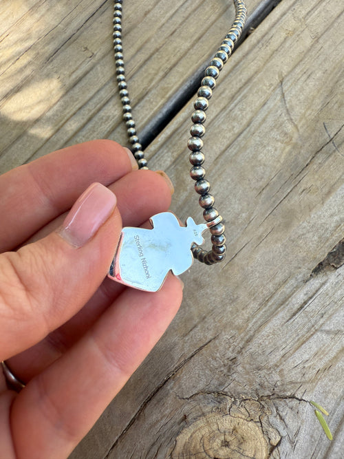 Handmade Sterling Silver Sonoran Mountain Turquoise Beaded Necklace