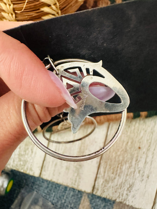 Handcrafted Old Pawn Sterling Silver & Lapis Fetish Bear Dangle Earrings