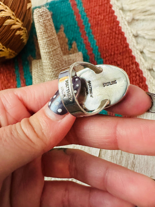 Handcrafted Multi Stone & Sterling Silver Inlay Starry Night Ring by Matthew Jack