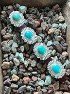 Sterling Silver and Oval Kingman Turquoise Concho Slide