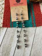 Handcrafted Sterling Silver Pearl Dangle Earrings 6”